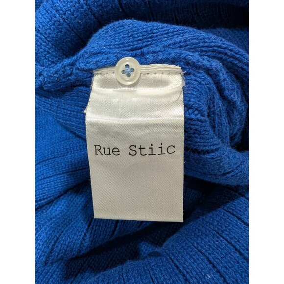 Rue Stiic Free People Women Rosie Knit Romper Blue Button Sleeveless Casual Sz L - Picture 12 of 16